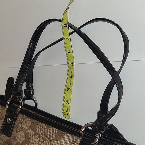 NWOT Coach Signature Logo Small Tote, Tan and Brown, Leather Trim - Picture 14 of 16